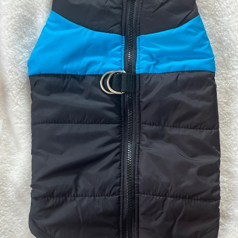 Dog Black and Blue Puffer Vest